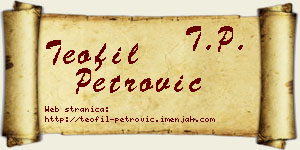 Teofil Petrović vizit kartica